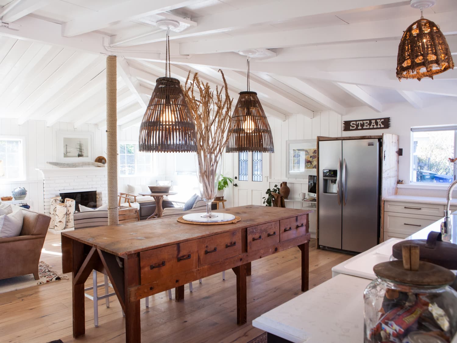 Farmhouse kitchen and hot sale living room